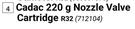 Cadac 220g Nozzle Valve Cartridge 712104
