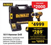 Dewalt 18V Hammer Drill DCD796P2