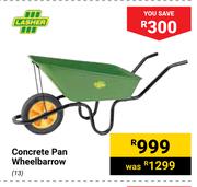Lasher Concrete Pan Wheelbarrow
