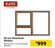 Kayo 28mm Aluminium Window Bronze 900mm(h) x 1.2m(w)