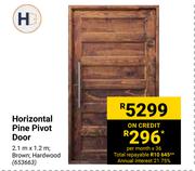 Horizontal Pine Pivot Door