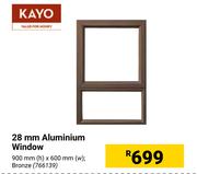 Kayo 28mm Aluminium Window Bronze 900mm (h ) X 600mm(w)