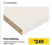 PG Bison Picco Shelving White 1.830m X 610mm X 216mm