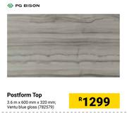 PG Bison Postform Top Ventu Blue Gloss-3.6m x 600mm x 320mm