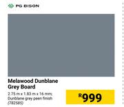 PG Bison Melawood Dunblane Grey Board-2.75m X 1.83m X 16mm