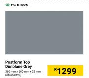 PG Bison Postform Top Dunblane Grey-360mm x 600mm x 32mm