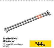 Braided Flexi Connector Copper-15mm X 350mm Each