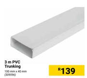 3m PVC Trunking 100mm x 10mm