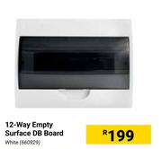 12 Way Empty Surface DB Board (White)
