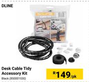 Dline Desk Cable Tidy Accessory Kit (Black)-Per Pack