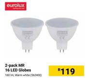 Eurolux 2 Pack MR 16 LED Globes