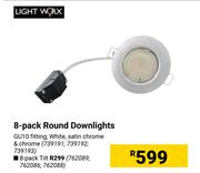 Lightworx 8 Pack Round Downlights