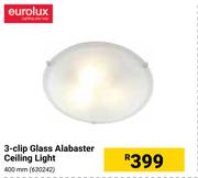 Eurolux 3 Clip Glass Alabaster Ceiling Light 400mm