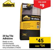 Builders 20Kg Tile Adhesive