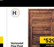 Horizontal Pine Pivot Door