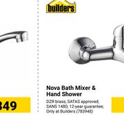 Builders Nova Bath Mixer & Hand Shower
