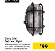 Lightworx Glass Grid Bulkhead Light