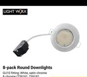 Lightworx 8 Pack Round Downlights