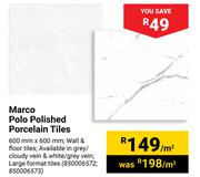 Marco Polo Polished Porcelain Tiles-600mm x 600mm Per Sqm