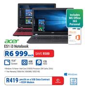 Acer ES1 i3 Notebook-Each On A 5GB Data Contract + R209 Modem
