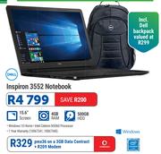 Dell Inspiron 3552 Notebook-On A 3GB Data Contract + R209 Modem