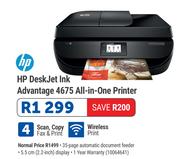 HP Deskjet Ink Advantage 4675 All In One Printer