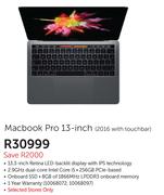 Apple Macbook Pro 13-Inch (2016 With Touchbar)