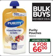 Purity Pouches-For 4 x 150ml