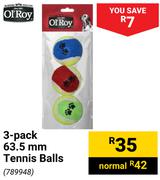 Ol'Roy 3-Pack 63.5mm Tennis Bal