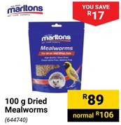 Marltons Dried Mealworms-100g