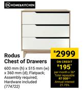 Home & Kitchen Rodus Chest Of Drawers-600mm(h) X 515mm(w) X 360mm(d)