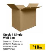 Stock 4 Single Wall Box-300mm X 230mm X 300mm Each