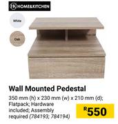 Home & Kitchen Wall Mounted Pedestal-350mm (h) X 230mm(w) X 210mm(d)