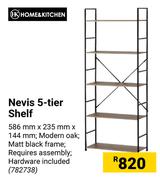 Home & Kitchen Nevis 5 Tier Shelf-586mm x 235mm x 144mm