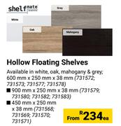 Shelfmate Hollow Floating Shelves-600mm x 250mm x 38mm