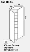  Home & Kitchen Tall Units 450mm Grocery Cupboard