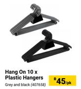 Hang On 10 x Plastic Hangers-Per Pack