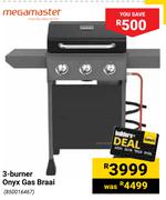 Megamaster 3-Burner Onyx Gas Braai