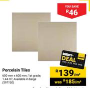 Porcelain Tiles 600 x 600mm-Per Sqm