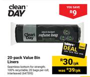Clean Day 20-Pack Value Bin Liners-Per Pack