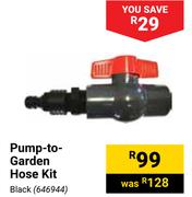 Pump To Garden Hose Kit Black