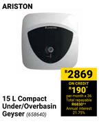Ariston 15Ltr Compact Under/Overbasin Geyser 658640