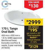 Betta 170LTango Oval Bath