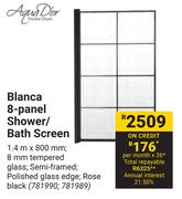 Aqua Dior Blanca 8 Panel Shower/Bath Screen
