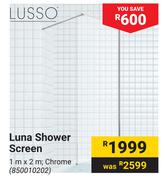 Lusso Luna Shower Screen Chrome-1m x 2m