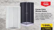 Builders Corner Entry Shower Doors-Each