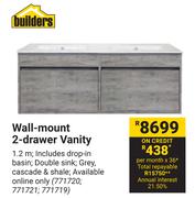 Builders Wall Mount 2 Drawer Vanity