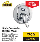 Builders Style Concealed Diveter Mixer