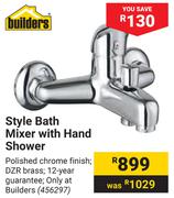 Builders Style Bath Mixer With Hand Shower