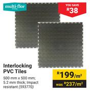 Multi Flor Interlocking PVC Tiles-500mm x 500mm Per Sqm